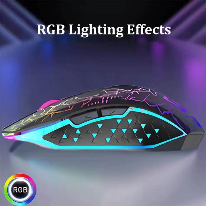 Souris de jeu sans fil ergonomique RVB