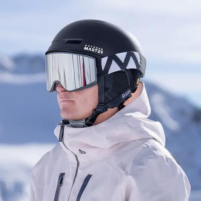 Casque de ski OutdoorMaster MIPS avec protège-oreilles, 8 aérations réglables, PC+EPS, haute qualité, pour snowboard, ski, skateboard, sports de plein air