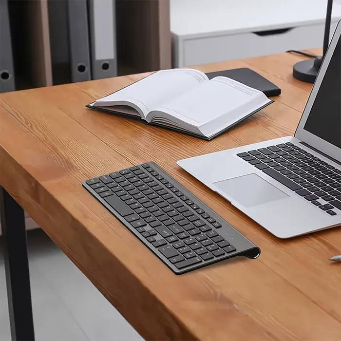Jomaa russe espagne clavier et souris sans fil Combo 2.4G pleine taille bouton silencieux