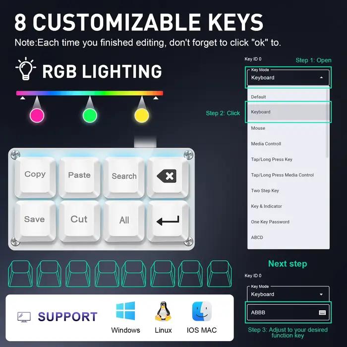 Clavier USB filaire SAYODEVICE 8 touches