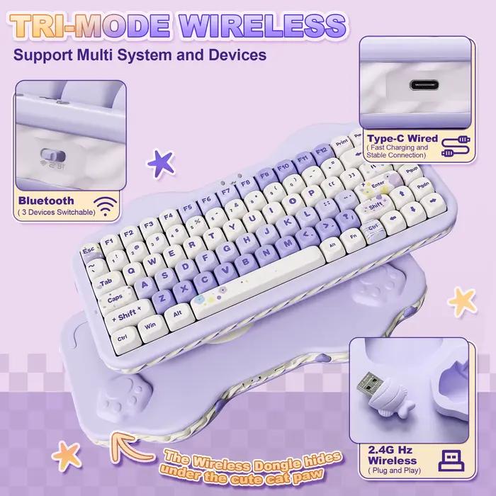 Clavier mécanique sans fil YUNZII C75