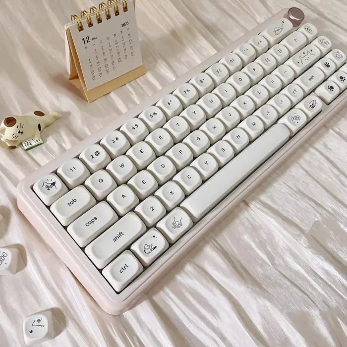 Hangul Keycap PBT lait mignon chat Keycaps coréen MOA haut imprimé pour bureau gamer 60% 65% 75% TKL 96% 100% clavier mécanique