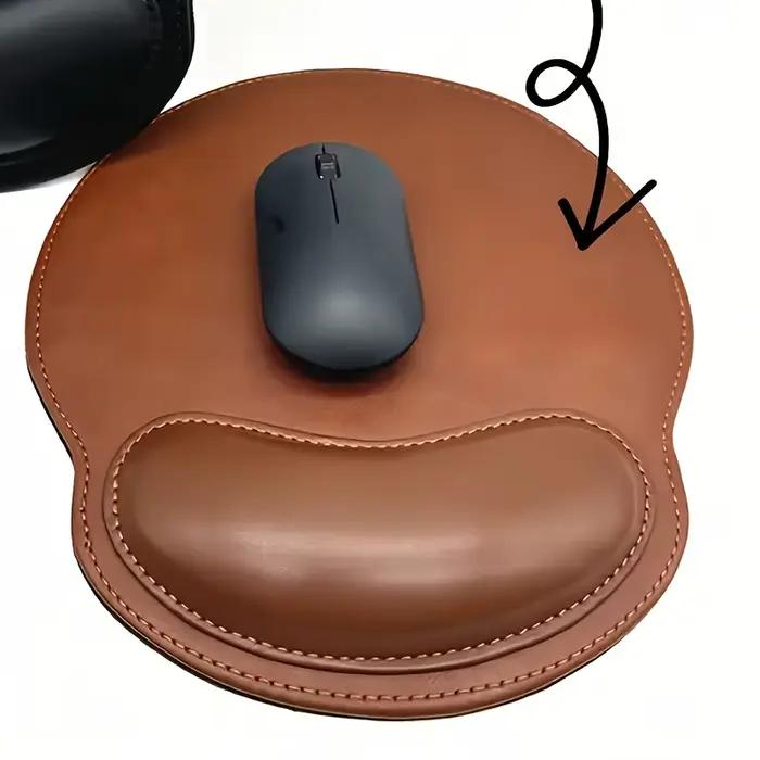 Tapis de souris marron avec repose-poignet