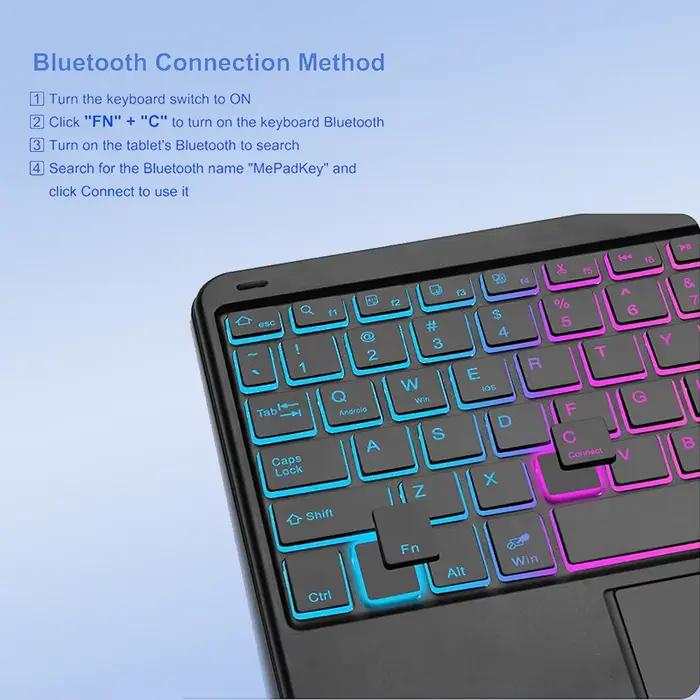 Étui rotatif avec clavier à pavé tactile pour iPad 10e et 11e génération housses claviers sans fil couleurs variées français espagnol anglais