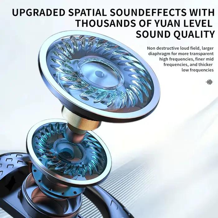 Casque sans fil ouvert Bluetooth 5.4 180 ° Rotation réglable gauche droite oreille universelle écouteur micro Sport