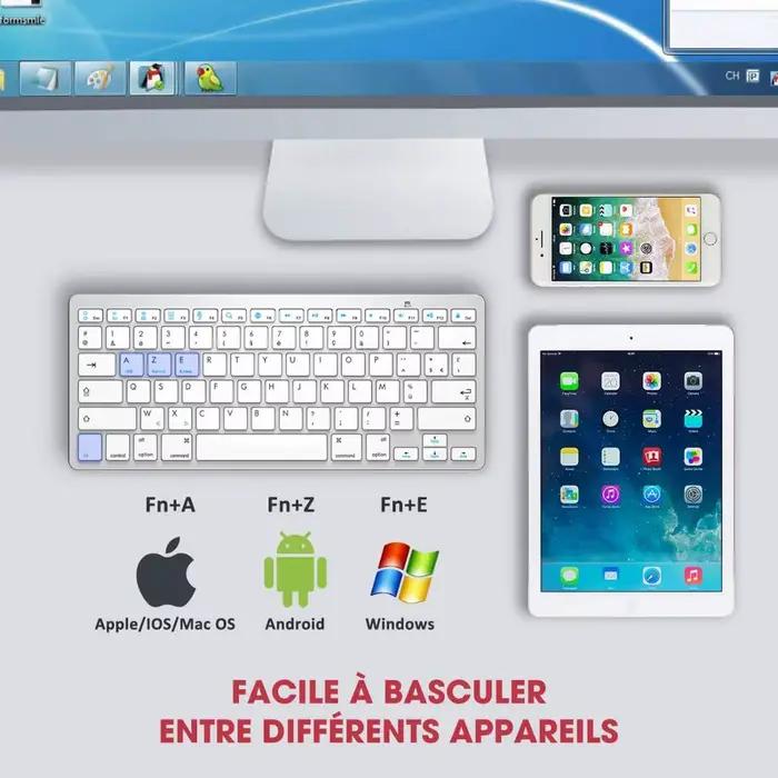 Clavier Bluetooth portable sans fil fin