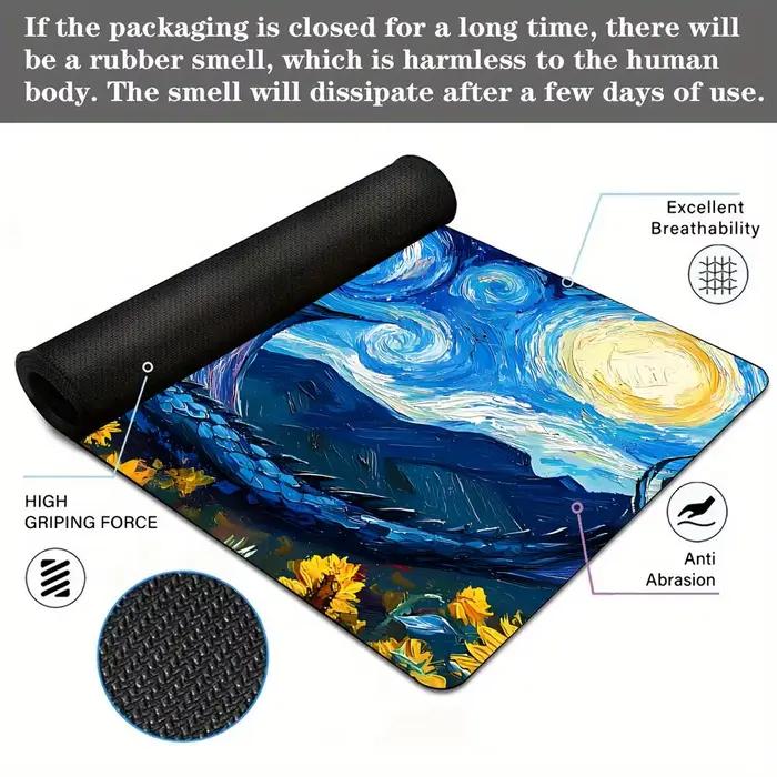 Tapis de jeu MTG style Van Gogh avec design de dragon géant