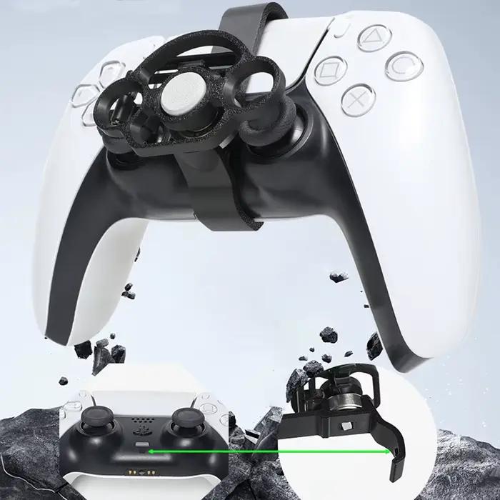 Volant de course PS5 mini pour manette de jeu Pro Slim support de contrôleur USB bleu clair foncé gaming conduite expérience réaliste