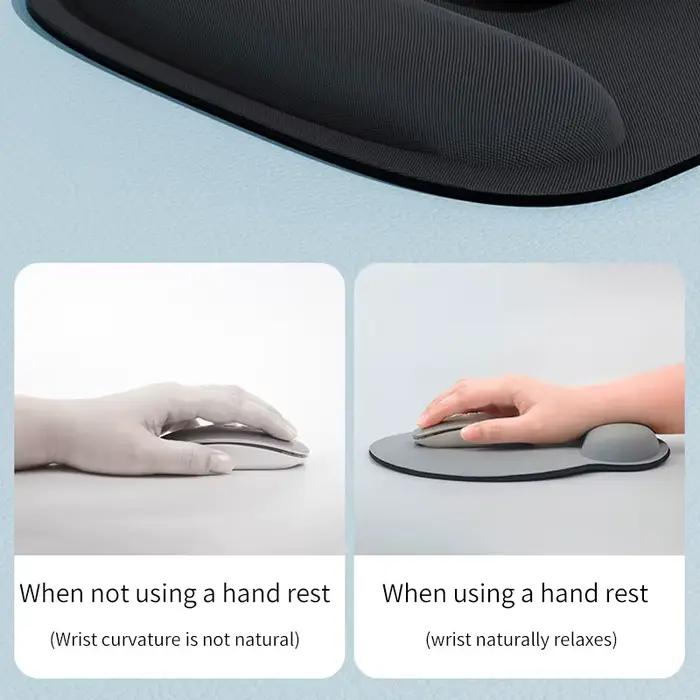 Tapis de souris en mousse à mémoire de forme avec support de poignet confortable pour gamer et travailleurs occasion bureau et domicile
