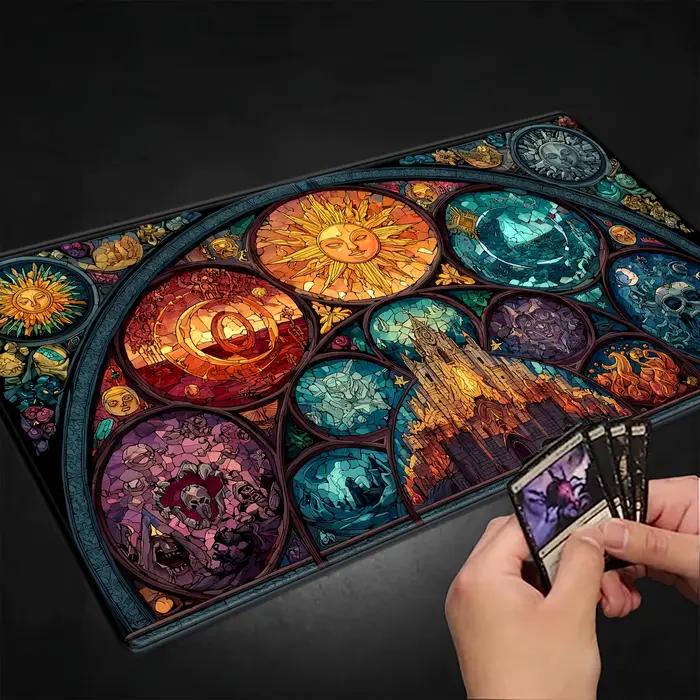 Tapis de jeu MTG style verre coloré à motif crâne