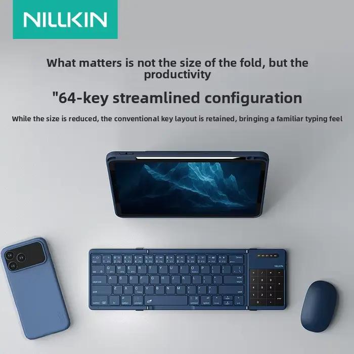 NILLKIN clavier sans fil Bluetooth pliable avec pavé tactile Compact et Portable pour tablettes ipad Smartphones et ordinateurs