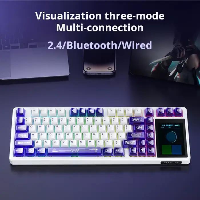 AULA L99 clavier mécanique à écran Intelligent Bluetooth sans fil Tri-mode