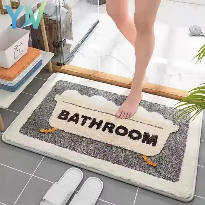Tapis de salle de bain en fausse laine douce, Super absorbant, antidérapant, pour baignoire de douche, résistant à la saleté, confortable, pour sol de toilette
