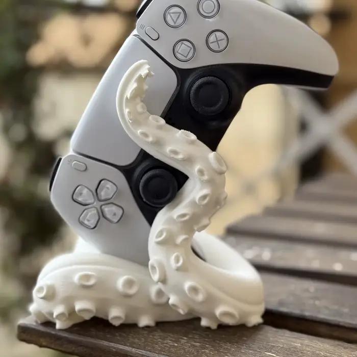 Support de manette de jeu en forme de pieuvre imprimé en 3D