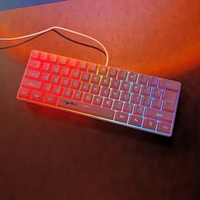 Clavier de jeu RVB rose 60% - Compact 61 touches