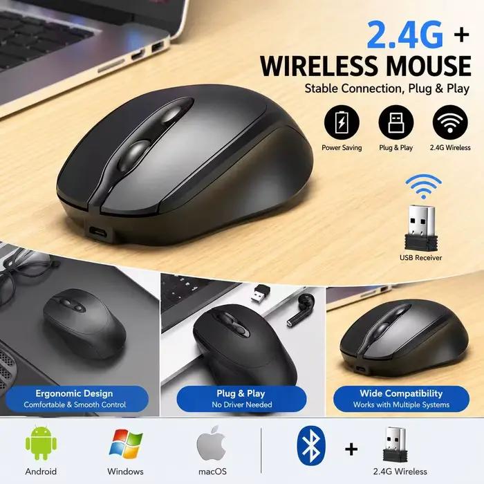 Souris d'ordinateur sans fil rechargeable