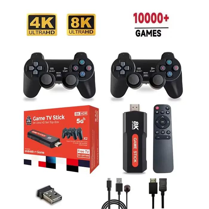 Console de jeu X2 Game Stick HD 4K 8K 3D avec deux manettes sans fil