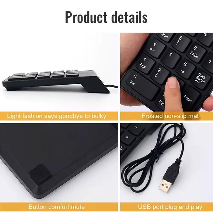 Clavier filaire USB universel Mini 18 touches