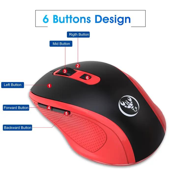 HXSJ Souris de jeu ergonomique sans fil 2