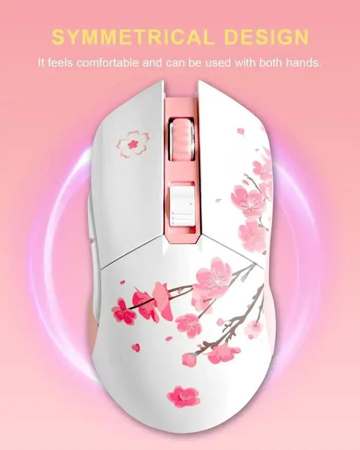 DAREU Sakura – souris de jeu filaire sans fil rose