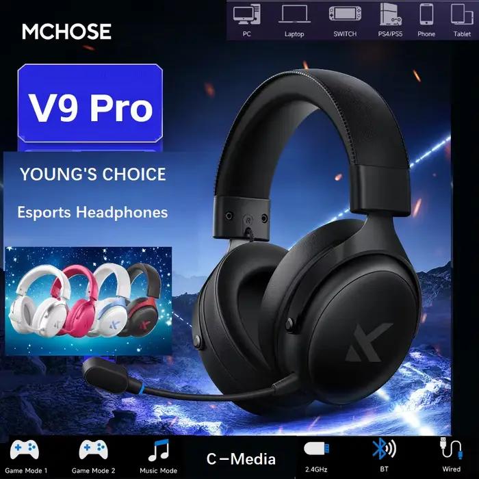 Original MCHOSE V9 PRO musique Esports casque de jeu 3 modes sans fil réduction du bruit micro personnalisé monté sur la tête