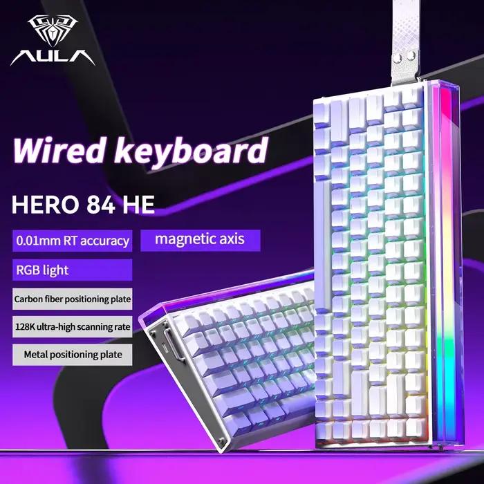 Clavier mécanique filaire AULA HERO 84 HE avec éclairage RGB