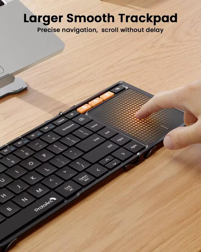 XK01 TP clavier pliable avec pavé tactile claviers de voyage Bluetooth pliants pour iPad iPhone ordinateur portable