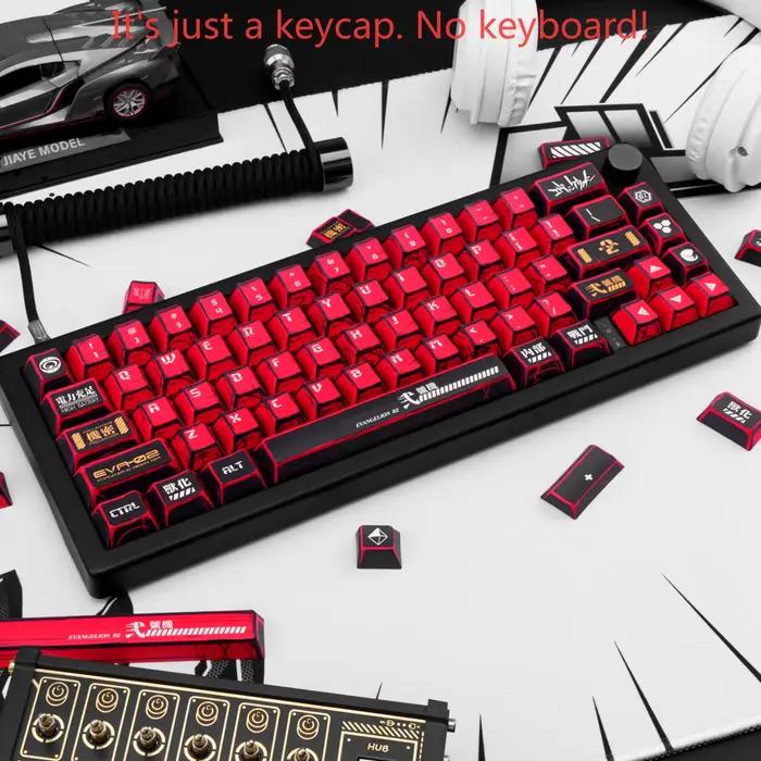 Kit de capuchons de touches Manga rouge noir cerise