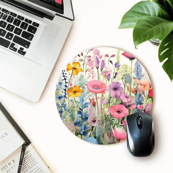 Tapis de souris floral rose