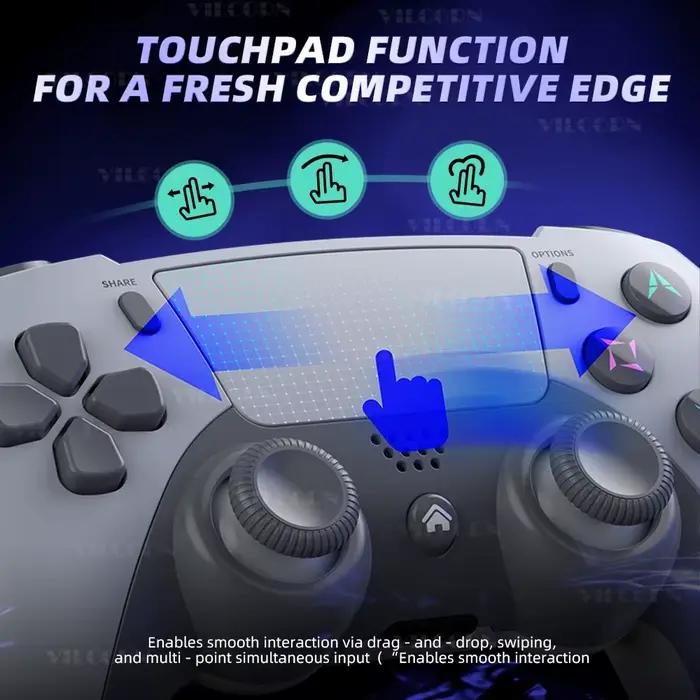 Manette de jeu sans fil pour P4 – Contrôleur de jeu ergonomique pour P4 Slim/P4 Pro/Plateforme Steam Win 10 PC Joystick