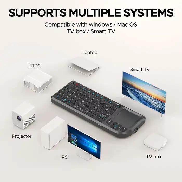 Clavier sans fil 2.4G avec rétroéclairage 7 couleurs