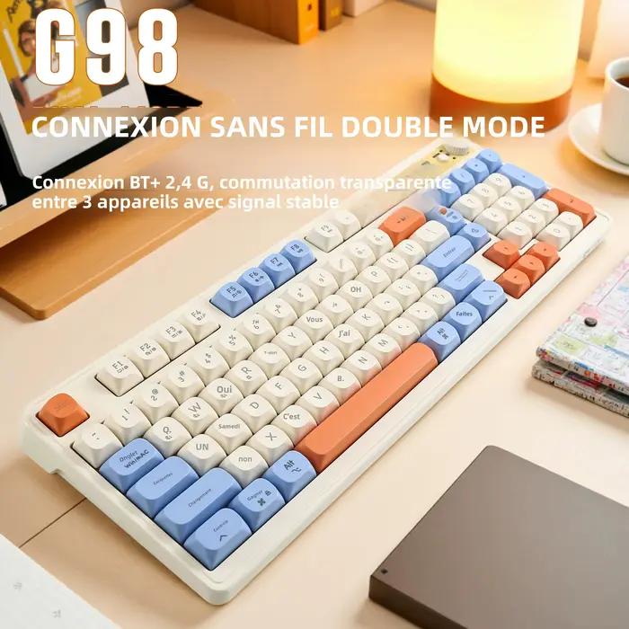Clavier double mode Macaron rétro