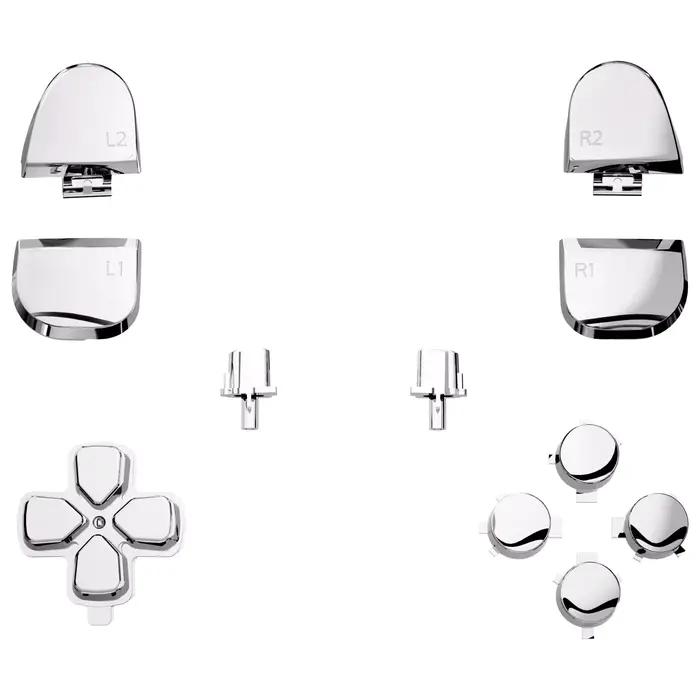 EXtremeRate Remplacement Ensemble complet lèvent Compatible avec la manette ps5 BDM-030 BDM-040 série BDM-050 - Chrome