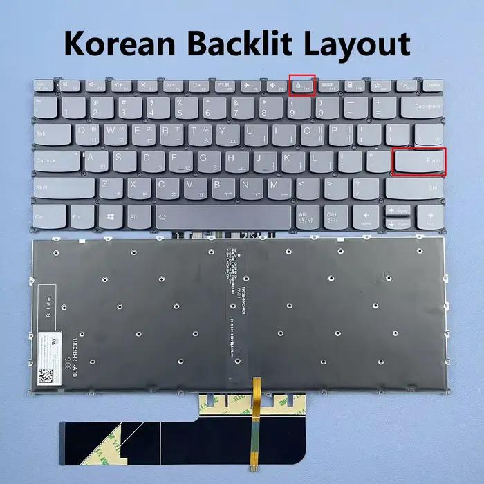 Clavier rétroéclairé US Espagnol Nordique UK Coréen pour Lenovo Flex 5-14IIL05 14ARE05 14ALC05 14ITL05 81X1 81X2 82hs AIR 14 2020 2019