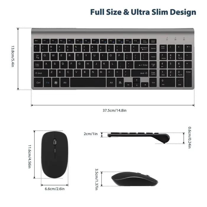 Jomaa russe espagne clavier et souris sans fil Combo 2.4G pleine taille bouton silencieux