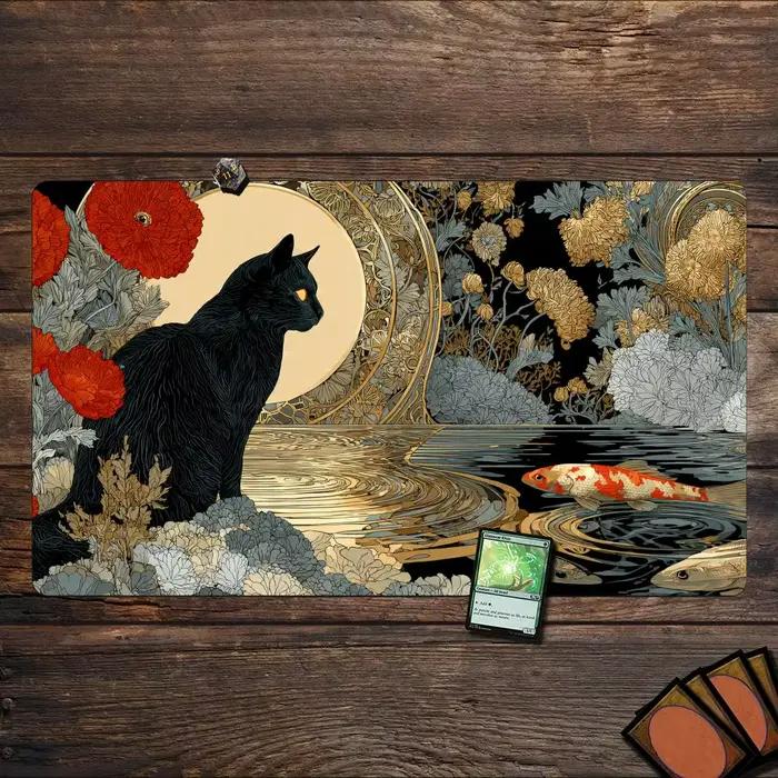 Tapis de jeu MTG Black Cat and Koi