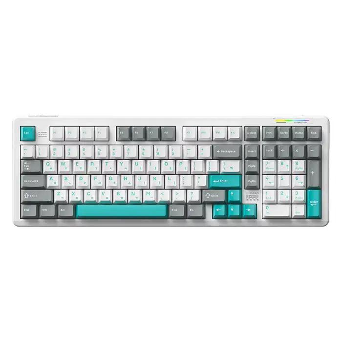 AULA × LINGBAO K98 clavier mécanique sans fil lettres coréennes personnalisées capuchons de touches PBT commutateur LEOBOG remplaçable à chaud disposition 90%