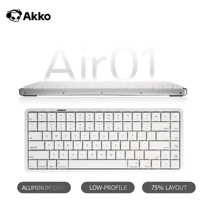 Personnalisé à chaud RGB Tri-mode mécanique clavier joint aluminium CNC Akko Air 01 Profil bas