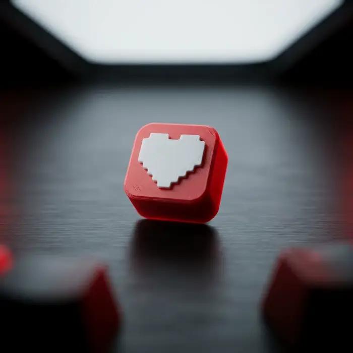 Clavier de jeu PC à axe croisé avec touches personnalisées Pixel Heart