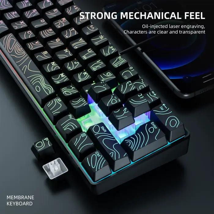 Clavier filaire pour ordinateur 61 touches USB RGB N clé Rollover Contour