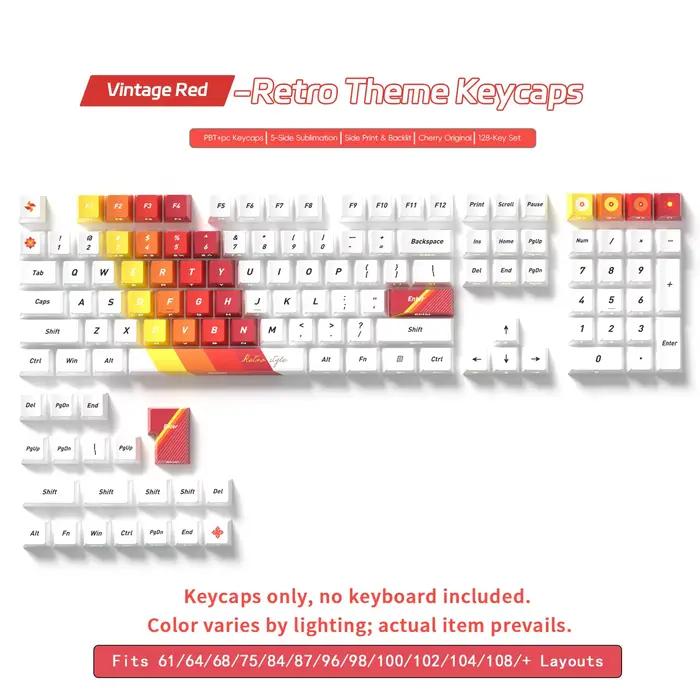 Capuchons de touches rétro Cherry Height Rainbow pour clavier mécanique