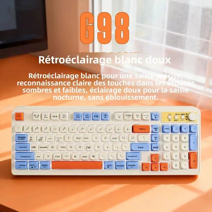 Clavier double mode Macaron rétro