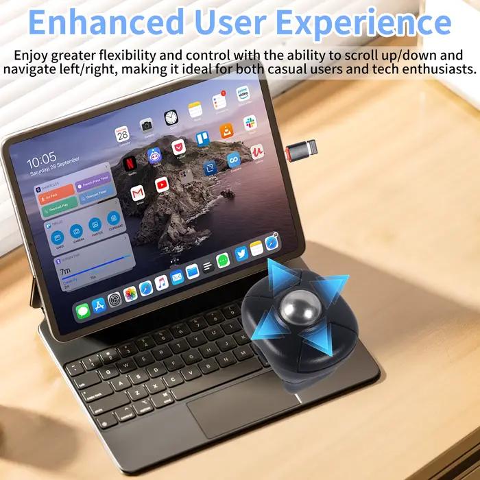 Souris Trackball sans fil Bluetooth double mode Air Mouse pour présentations PowerPoint