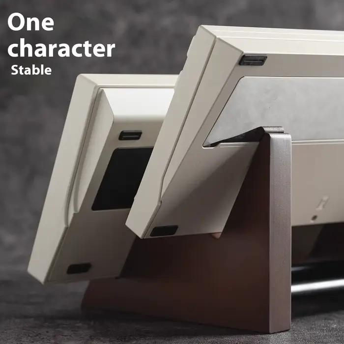 Support de clavier mécanique à double niveau en noyer massif, accessoire cadeau pour gamer et professionnel, idéal pour bureau, ordinateur portable, iPad et PC
