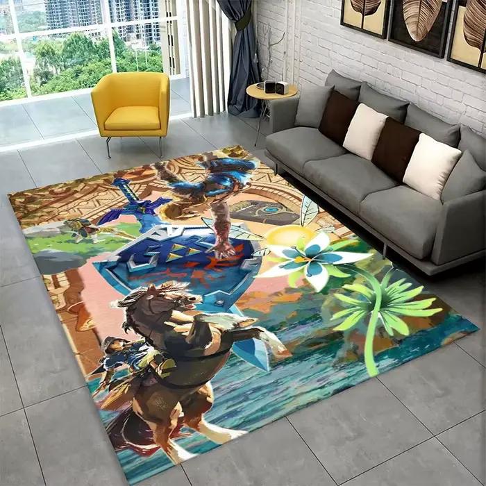 Tapis Z-Zelda Cartoon Link moderne en polyester pour salon, chambre, salon, canapé, décoration de maison, tapis antidérapant pour enfants