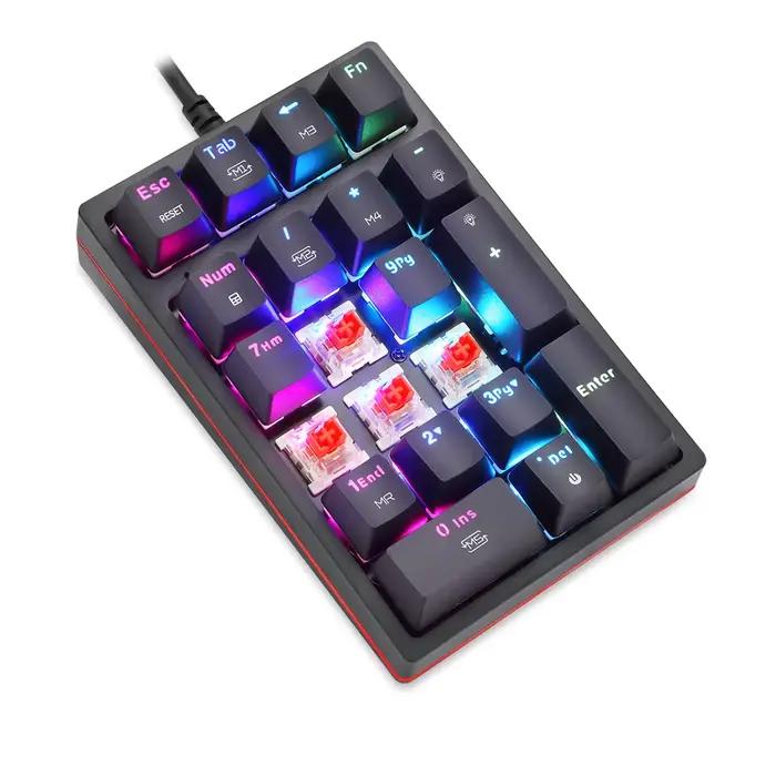 Motospeed K24 Macro clavier numérique mécanique filaire 21 touches rvb rétro-éclairage pavé