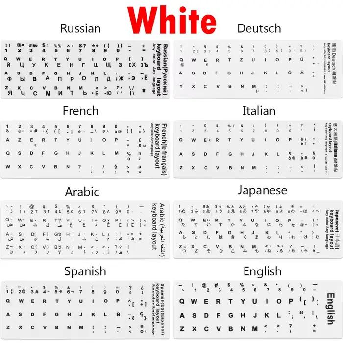 Autocollants de clavier de disposition d'alphabet pour ordinateur portable
