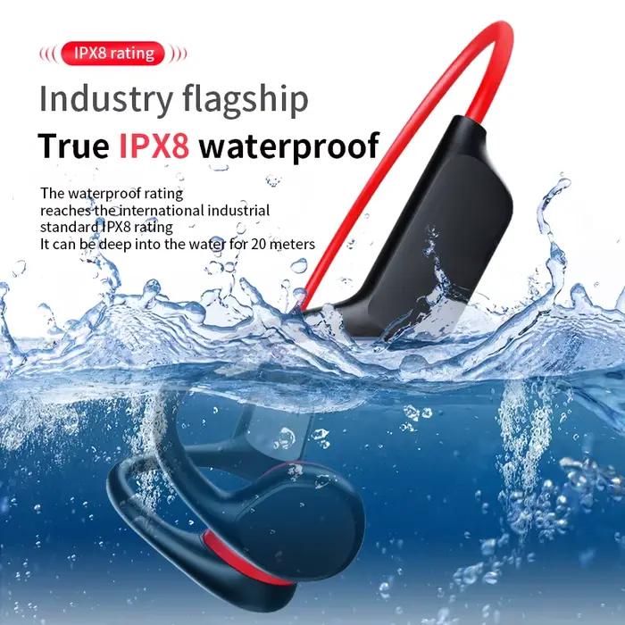 Casque à Conduction osseuse véritable IPX8 32GB Bluetooth 5.3