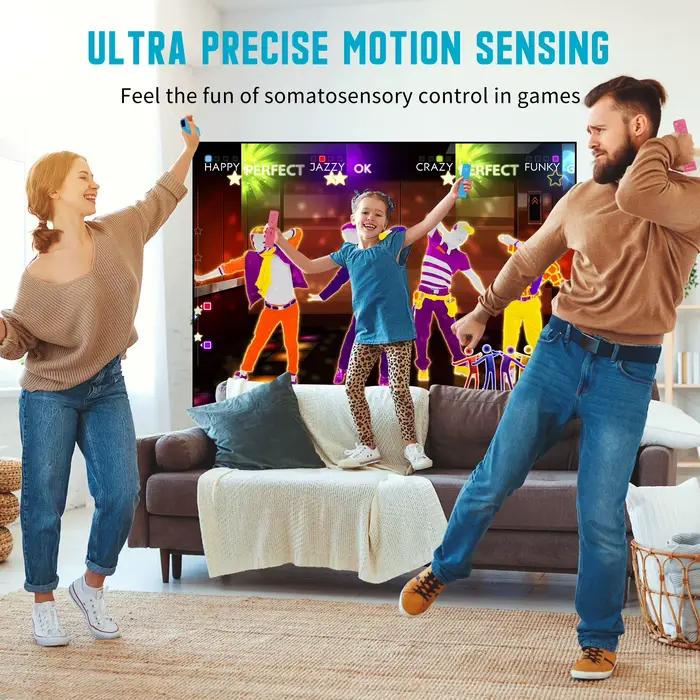 Manette Motion Plus 2 en 1 pour Nintendo Wii/Wii U/Wii Mini avec coque en silicone et sangle compatible