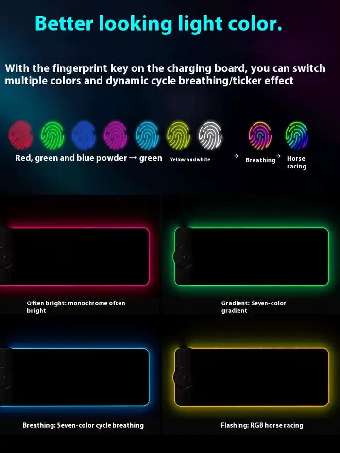 Tapis de souris RGB à chargement sans fil